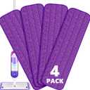 BPAWA 4X Reusable Pads Compatible with Swiffer PowerMop, 15" Microfiber Power Mop Replacement Refills Spray Mop Heads Washable Pad Dry Wet Mopping or Floor Cleaning