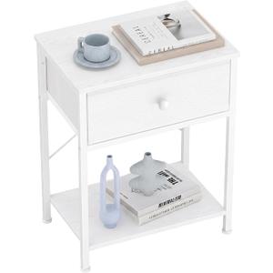 SONGMICS Nightstand, Small Side Table, Narrow End Table with Fabric Drawer, 1 Drawer-1Pc