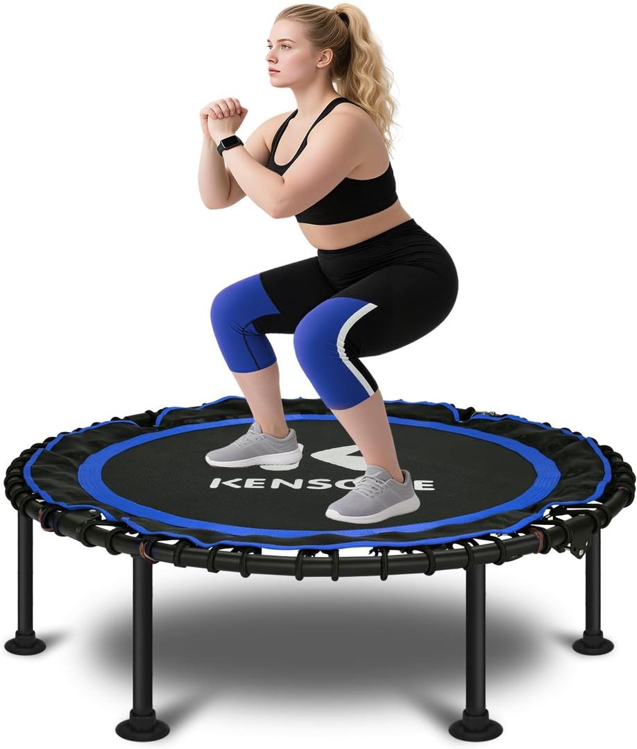 K KENSONE 40" Foldable Rebounder Trampoline for Adults with Bungee, 450 LBS Size: 40" without Bar
