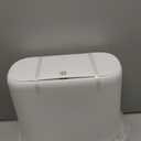 MOPALL Dog Proof Trash Can with Lid, 3.3 Gallon Slim Bathroom Garbage Bin with Inner Bucket, Fits Standard 4 Gallon Bags, Odor Sealing Diaper Pail for Nursery, Modern White Waste Basket, 6.9" Wide