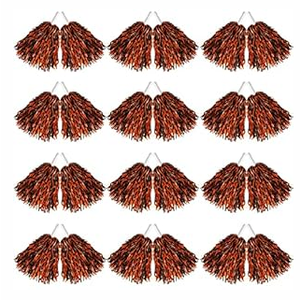 Hoteam 24 Pcs Cheerleading Pom Poms, 12.6 Inch Plastic Cheer Pompoms with Handle, Metallic Foil Cheerleader Poms for Adult for Team Sports Party Dance Cheering Squad Accessories 