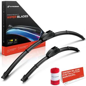 A-Premium 26" + 17" Windshield Wiper Blades with Wear Indicator & Towel
