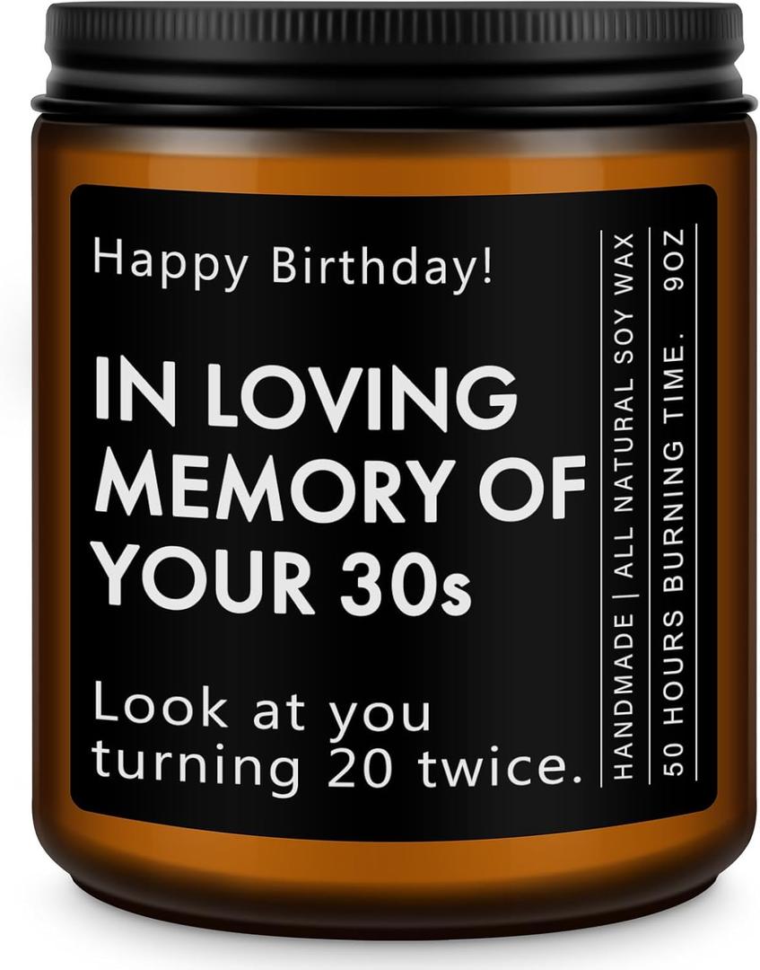 40 Year Old Birthday Gifts - Funny & Unique Presents for Men & Women Born in 1985, 40th Birthday Gift Ideas, Lavender Scented Candle, 7oz