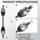 NEW Front CV Axle Shaft Assembly fits for Hyundai Sonata 2011 2012 2013 2014 L4 2.4L (for GLS/Limited/SE models, Automatic Trans Only), Left & Right Front, Driver and Passenger side, 2-Pack
