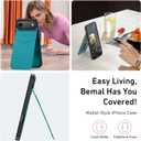 Bemal for iPhone Air Wallet Case, Built-in Card Holder, RFID Blocking, PU Leather Kickstand, Magnetic Closure, Durable Shockproof Phone Cover for iPhone 17 Air for Women and Men, Turquoise