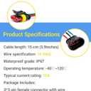 14 AWG 3 Pin Waterproof Connector, 3 Wire Automotive Waterproof Electrical Connectors, 14 Gauge Male and Female Way Connectors Harness 12V Quick Connect for Car Truck Boat Motorcycle -3 Pack