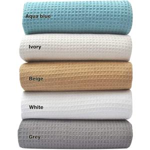 Tex Trend 100% Cotton Blanket  Soft and Breathable Twin XL Ivory Waffle Blanket  All Season Comfort  Suitable for Bed Layering, Sofa, Couch - Ivory (60x90)