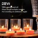 DEVI Golden Coast Citrus Highly Scented Tea Lights Candles 96 Pack, 3.5-4 Hours Natural Palm Tea Candles for Home Scented, Scented Small Votives with Essential Oils for Baby Shower, Relaxing