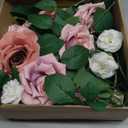 DIYDOFUN Artificial Rose Garlands, 5.9 FT Flower Floral Vine for Wedding Arch Aisle Mantle Table Runner Centerpieces Backdrop Patio Decorations - Dusty Pink