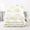 Raphus cucullatus Rainbow Queen Bedding for Girls - Pretty Floral Comforter Set with Flower Pattern