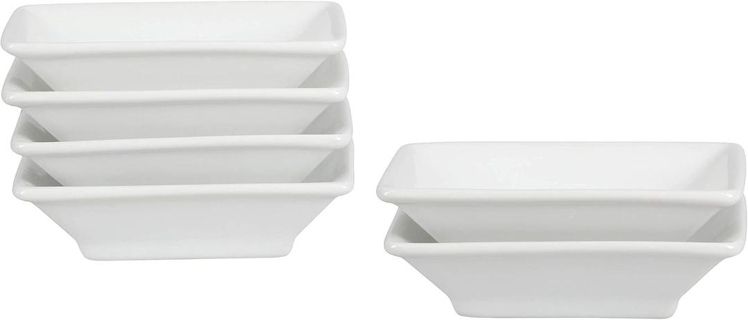 BIA Cordon Bleu Asian 1-Ounce Rectangle Soy Sauce Dipping Dish, Set of 6, White (905434S6SIOC)