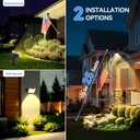 WdtPro Solar Spot Lights Outdoor Waterproof, Bright Solar Lights Outdoor with 16 Extra-Large LEDs, 3 Modes Landscape Spotlights, 2-in-1 Solar Powered Light for Yard Flag Garden, 6 Pack, Warm White