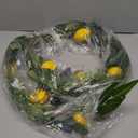 6 FT Artificial Lemon Garland for Front Door, Spring Garland with Lemons White Flowers Blueberry & Green Leaves Summer Fruit Garland for Mantel Fireplace Table, Wedding Home Party Decor