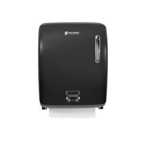 San Jamar Timeless Hands-Free Mechanical Paper Towel Dispenser, Black, Commercial Grade, Universal Roll Compatibility, Touchless Operation, for Bathrooms and Kitchens