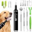 Dog Plaque Remover for Teeth,Pet Ultrasonic Tooth Cleaner with LED Light,Cleaning Kit for Tartar and Stains,5 Adjustable Modes,Pet Teeth Cleaning kit,Suitable for Dogs and Cats (Black)