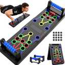 Solid Push Up Board 15 in 1 Home Workout Equipment Multi-Functional Pushup Stands System Fitness Floor Chest Muscle Exercise Professional Equipment Burn Fat Strength Training Arm Men & Women Weights (M2-Black Handle)