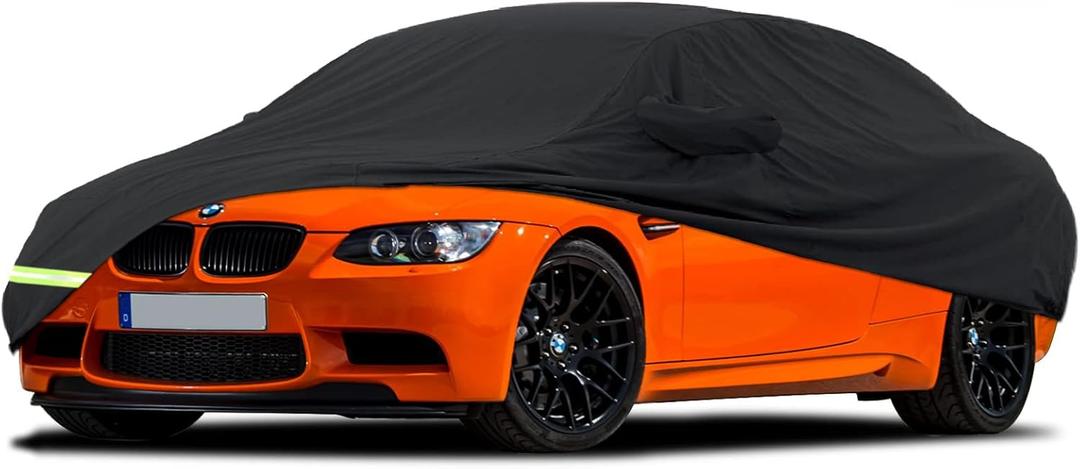 YIXIN Waterproof Car Covers for 2007-2026 BMW M3 320i 328i 328d 330i 330e 335i 340i Car Covers 190T Covers Custom Fit 100% Waterproof Windproof Strap & Double Door Zipper Up to 195 L