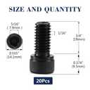 3/8-16 x 3/4" Socket Head Cap Screws Bolts, 20Pcs 304 Stainless Steel 18-8, Allen Socket Hex Drive, Full Thread, Black Oxide by SG TZH(with Hex Spanner)