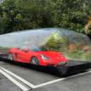 Portable Inflatable Car Cover Garage Tent Airtight Ultimate Shield Outdoor/ Indoor Car Bubble Vehicle Shelter for Car Parking Painting Washing and Storage (Transparent+Black, 6.1m L×2.3m W×1.73m H)