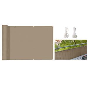 4'x25', 100% Solid Non-See-Through Privacy Fence Panel, 4ft Garden Privacy Fence, Full Privacy Protect for Balcony, Backyard,Porch, Railing and Pool, Khaki