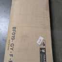 Rolanstar Full Bed Frame with LED Light and Charging Station, Upholstered High Headboard and Footboard, Wood Slats, Noise Free, Easy Assembly, Grey