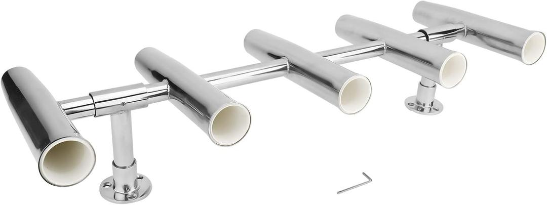 YaeMarine 5 Tube Stainless Rocket Launcher Rod Holders Adjustable Can Be Rotated 360 Deg