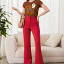 Halloween Shirts Women Boo Leopard Ghost T-Shirt Halloween Spooky Season Tee Tops (Large, Brown)