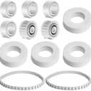 Menkxi 12 Pcs Pool Cleaner Accessories 4 Climbing Rings Replacement Compatible with 6101611 R4 2 Guide Wheels with Pulley Gear Compatible with 3884997 R6 6 Pool Cleaner Track Compatible with 9985006R2