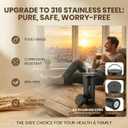Portable Electric Kettle 120V, Travel Tea Kettle, 316 Stainless Steel Premium Liner, 4-speed Temperature Adjustment with Auto Shut-off and Boil-Off Protection black