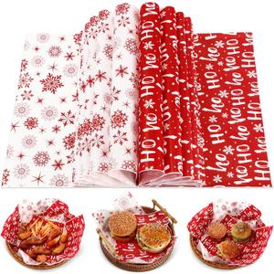 Fumete 80 Pcs Christmas Wax Paper Sheets for Food Snowflake Hoho Wax Paper Wrapping Bulk Deli Parchment Baking Paper Sandwich Candy Cookies Waterproof Wrappers Oilproof Basket Liners (14 x 10 Inch) Fumete 80 Pcs Christmas Wax Paper Sheets for Food Snowflake Hoho Wax Paper Wrapping Bulk Deli Parchment Baking Paper Sandwich Candy Cookies Waterproof Wrappers Oilproof Basket Liners (14 x 10 Inch)