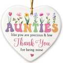 5 x Auntie Ornament 2025 - Auntie Christmas Ornament, Gifts for Aunt from Niece, Nephew for Aunts, Sister - Ceramic Ornaments Xmas Decoration Idea for Great Aunt