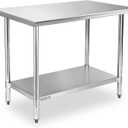 STABLEINK NSF Stainless Steel Table, 24 x 36 Inches Metal Prep & Work Table with Adjustable Undershelf, for Commercial Kitchen, Restaurant, Hotel and GarageStainless Steel prep Table Work Table