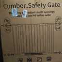 Cumbor 29.7-46" Baby Gate for Stairs, Mom's Choice Awards Winner-Auto Close Dog Gate for the House, Easy Install Pressure Mounted Pet Gates for Doorways, Easy Walk Thru Wide Safety Gate for Dog, Brown