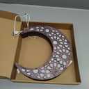 Yookeer Crescent Moon Lamp Wooden Eid Table Night Light Decor 10'' Ramadan Mubarak Moon Shaped Lamp USB Wooden Ramadan LED Lights Table Decoration for Muslims Islamic Bedroom Home Decor Gift