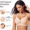UIMERO Jelly Bras for Women Wireless Womens Bras No Underwire Supportive Comfortable Everyday Seamless Tshirt Bra (Nude, L)