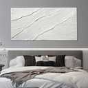 Tarfupth Large Abstract Canvas Wall Art for Living Room White Minimalist Textured Painting Hand-Painted Modern Neutral Artwork for Bedroom Office Decor 29"x58"