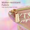 5 x Hiroyuki Iridescent Makeup Bag, 14 inches Cosmetic Bag, Large Capacity Travel-Friendly Pouch (plain, pink)