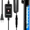 Aquarium U-V Light, Al-gae Clean Light for Fish Tank, Green Water Clean Lamp with Timer, Amphibian Aquarium U-V Lamp for in-Line and in-Tank Use, for 20-40 Gallons Fish Tanks(6W)