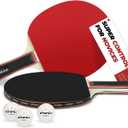 Ping Pong Paddles with Balls - Better Control & Sticky Inverted Rubber - Table Tennis Paddles Set for Indoor & Outdoor Games