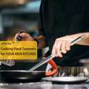 JETKONG 2 Pieces Extra-Long Tweezer Tongs 12-Inch Stainless Steel Tweezers Chef Tweezers (12" Point Tip-silver)