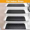 Rubber Stair Treads Non Slip Outdoor/Indoor 30" x 10" 5-Pack, Outdoor Stair Treads with Nosing for Garage, Patio, Wooden Marble Tile Metal Concrete Steps
