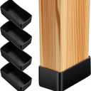 4PCS 2x4 Wood Post End Cap, Rubber Chair Leg Tips Caps 1.57x 3.15Post caps (1-1/2" x 3-1/7") Wood Post End Cap Waterproof for Table Legs, Chair Legs, armrests and Other Wood