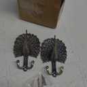 Ailejia 1Pair Peacock Curtain Holdbacks Zinc Alloy Wall Hook Hanging Ball Straps Wall Mounted Curtain (Bronze)