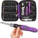 Upgraded Counting Crochet Hook Set - 24-in-1 Interchangeable Hooks Kit - Light Up, Digital Stitch & Row Counter- No Need to Move Fingers- Ergonomic for Arthritic Hands - Cool Gift