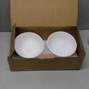 LoeJan Elevated Cat Food Bowl, 5 Oz Ceramic Raised and Tilted Water Bowl, Anti Vomiting and Protect Pets' Spines Dishes for Small Dog, Fat Faced Cat, Kitten (White, 2 Pack)