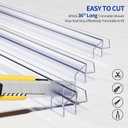 Delamu 3Pack 3/8" x 36" Shower Door Bottom Seal, Clear Shower Door Sweep Strip, Frameless Glass Door Seal Strip for 3/8'' (10mm) Thick Doors Shower 36in Long