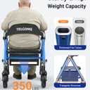 Walkers for Seniors with Seat, Thick Padded Seat 350 lb Capacity Rollator Walker with Seat, Lightweight Foldable Thickened Tube Frame, Height Adjustable, 8'' Wheels Rolling Walker Blue