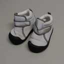 MORENDL Toddler Snow Boots Baby Booties Infant Winter Shoes First Walking Shoes (Grey Black)