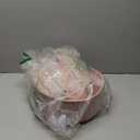 IBUYKE Velvet Round Footrest Ottoman, Makeup Vanity Stool Side Table, Velvet Dressing Table Seat, Pouf Couch Stool, Golden Steel Legs, Pink LG-30P (without storage)