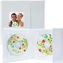 Neil Enterprises Inc. White Supreme 2.5" x 2.5" CD/DVD Holder - Holds Two Discs, Magnetic Closure, Presentation Box